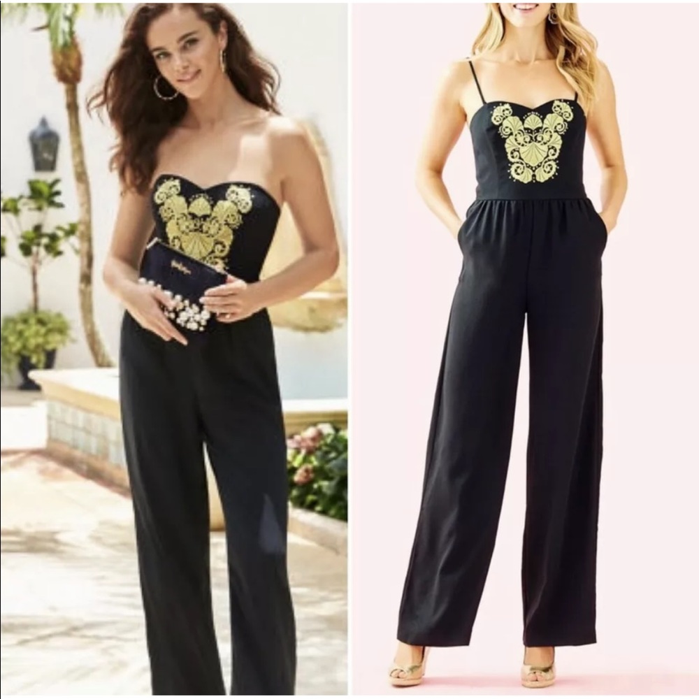 Women’s 8 Lilly Pulitzer Black and Gold Jumpsuit